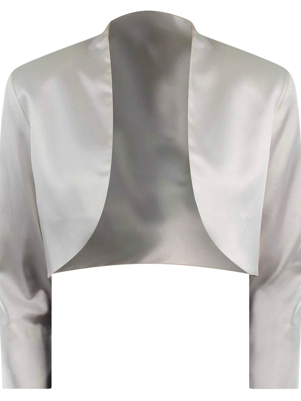 Cropped Satin 3/4 Sleeve Bolero Shrug Jacket
